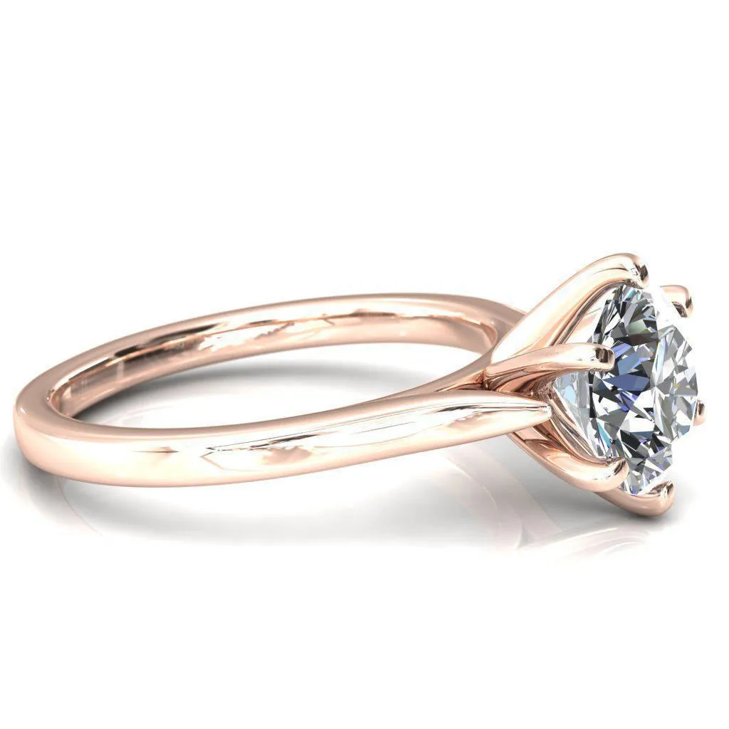 Darci Round Center Stone 6 Prong Cathedral Solitaire Engagement Ring