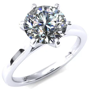 Darci Round Center Stone 6 Prong Cathedral Solitaire Engagement Ring