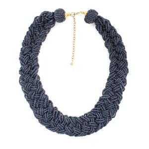 DARK BLUE SEED BEAD NECKLACES #FW1404344 (ID21/A SEC)