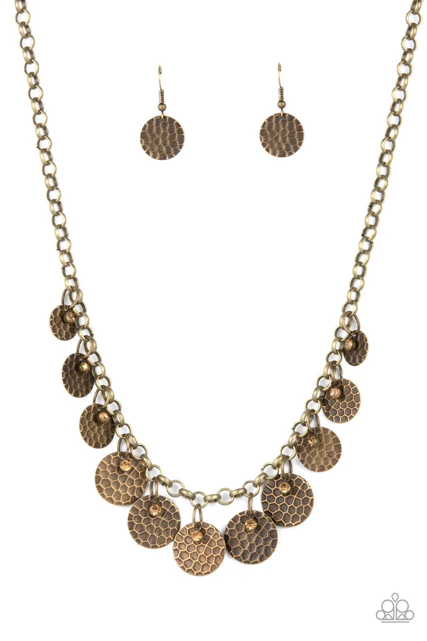 Delightfully Dappled Brass Paparazzi Necklace