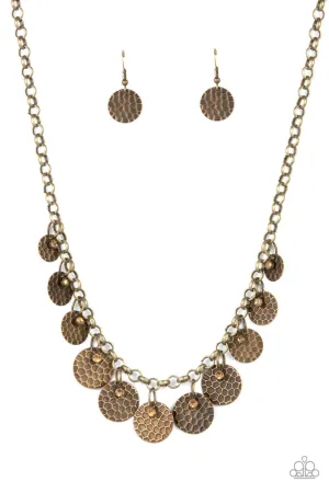 Delightfully Dappled Brass Paparazzi Necklace