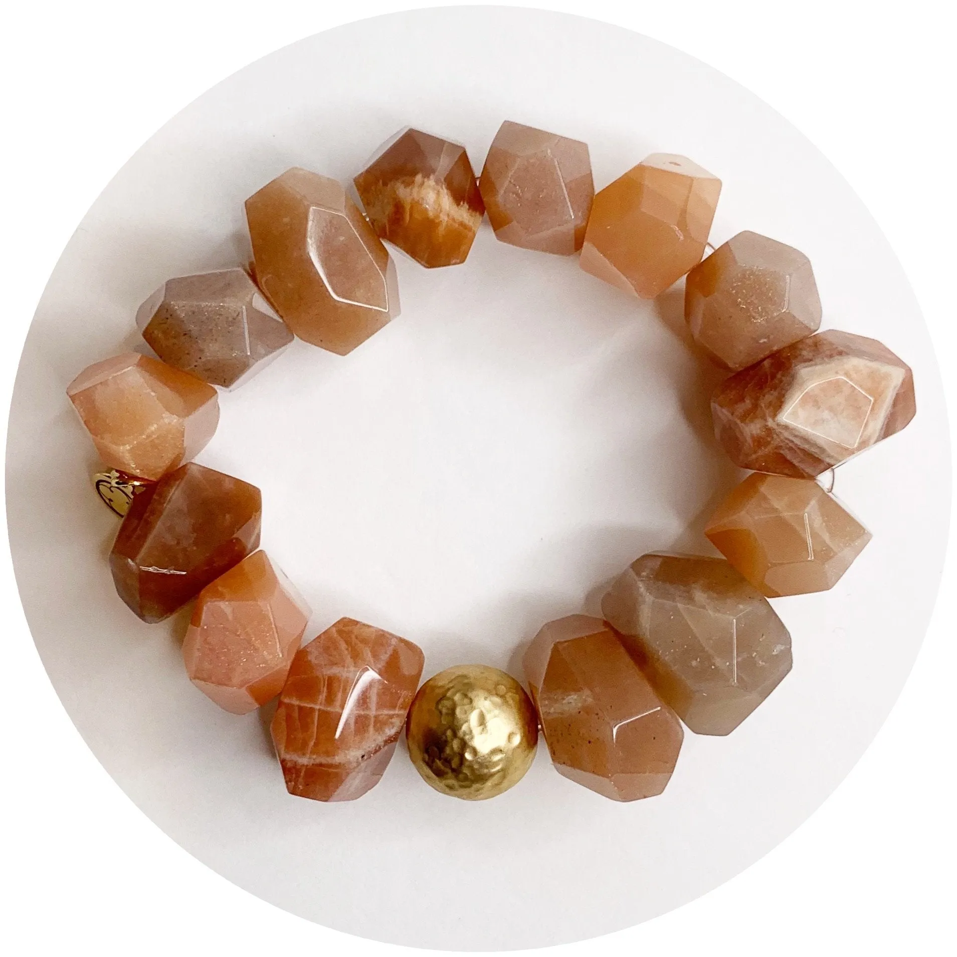 Desert Moonstone Nugget with Hammered Gold Accent