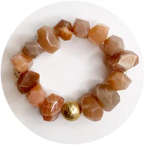 Desert Moonstone Nugget with Hammered Gold Accent