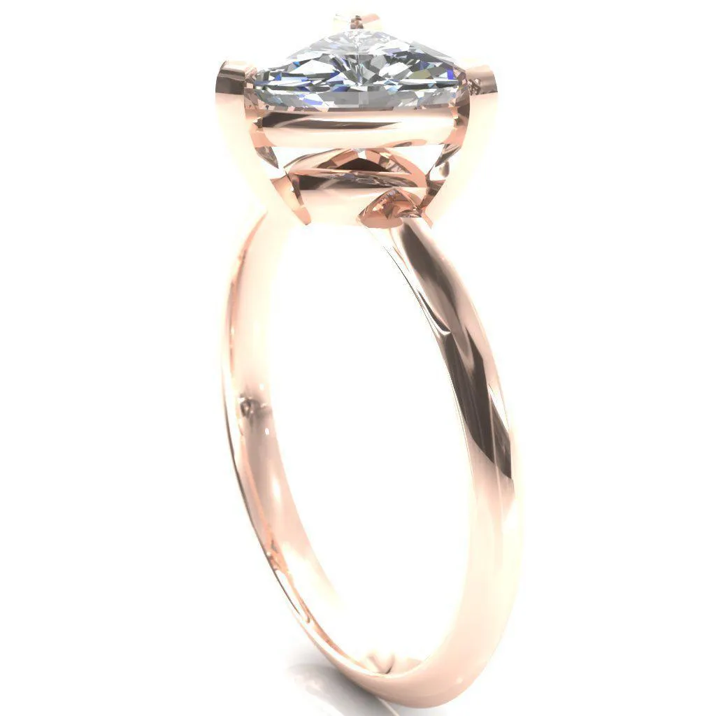 Dessa Trillion Moissanite Chevron Head Knife Shank Ring