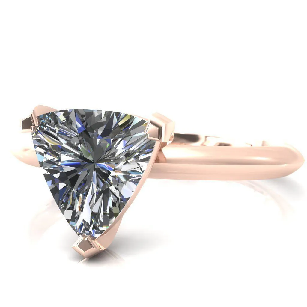 Dessa Trillion Moissanite Chevron Head Knife Shank Ring