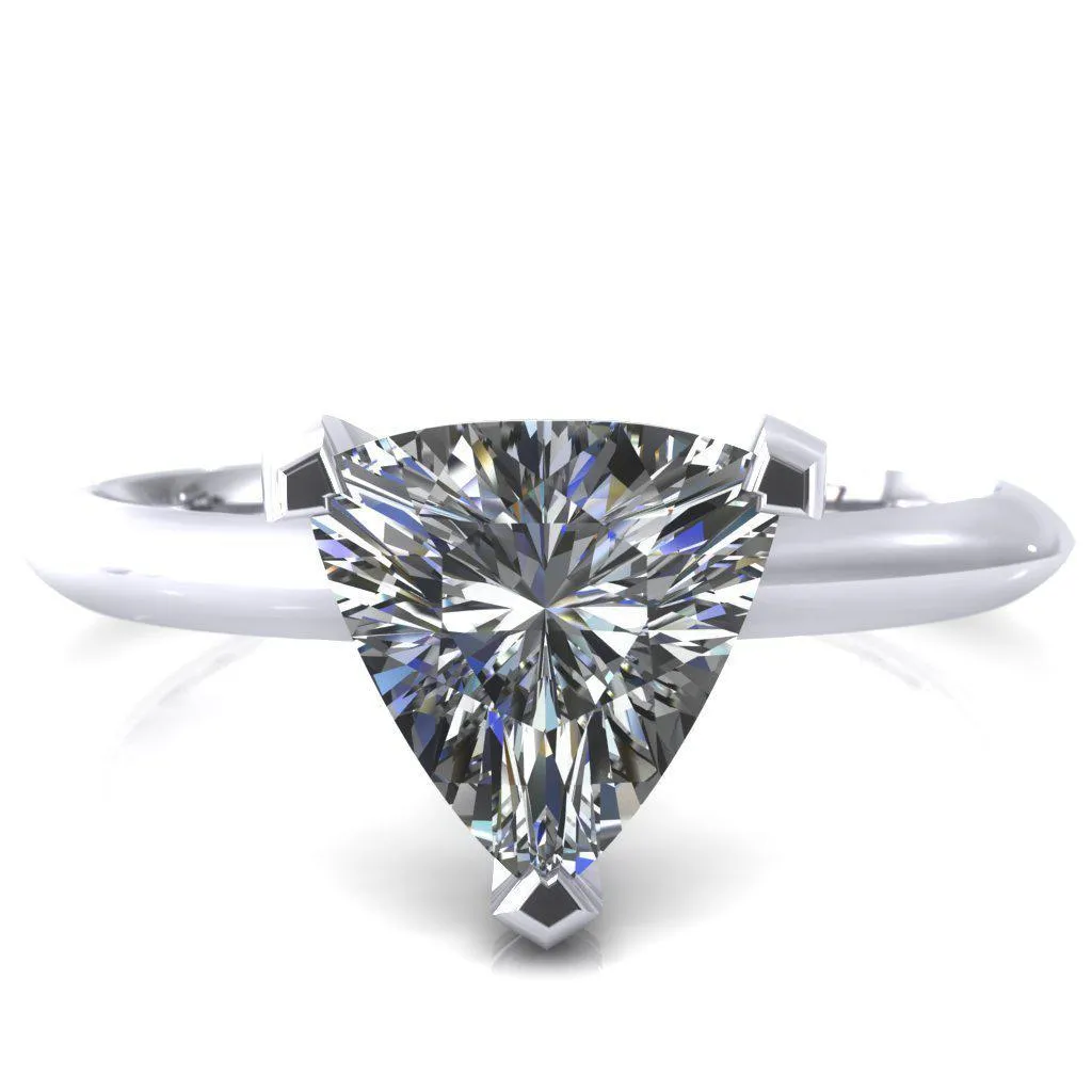 Dessa Trillion Moissanite Chevron Head Knife Shank Ring