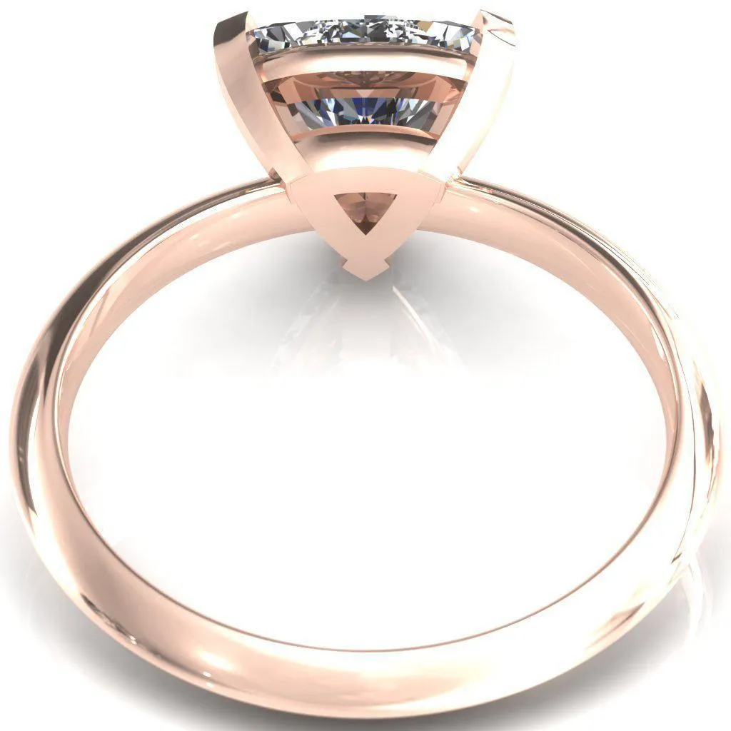 Dessa Trillion Moissanite Chevron Head Knife Shank Ring