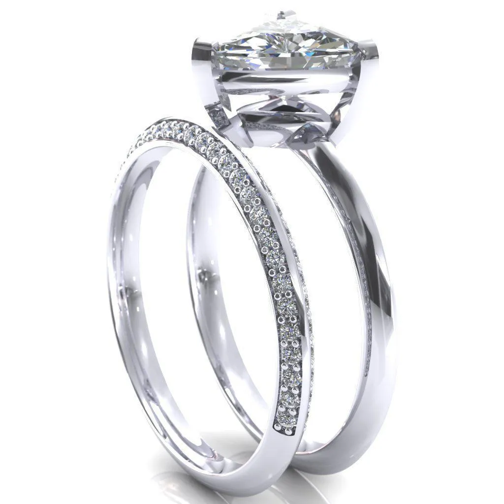 Dessa Trillion Moissanite Chevron Head Knife Shank Ring