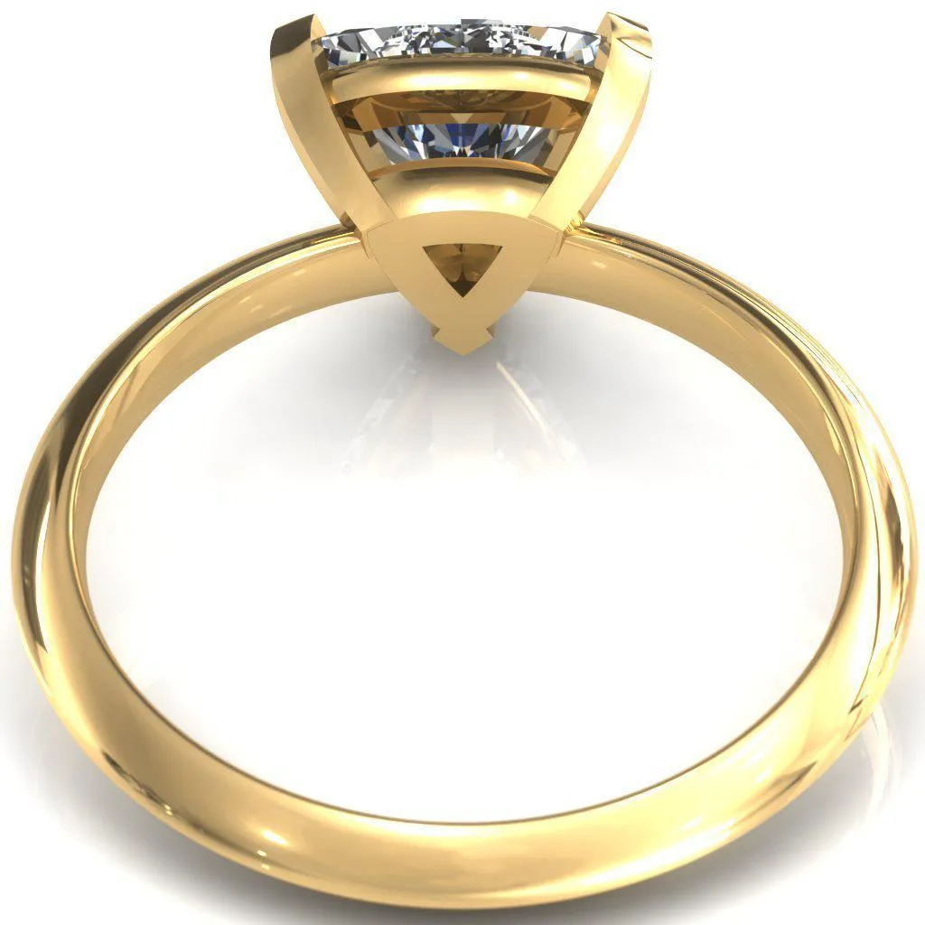 Dessa Trillion Moissanite Chevron Head Knife Shank Ring