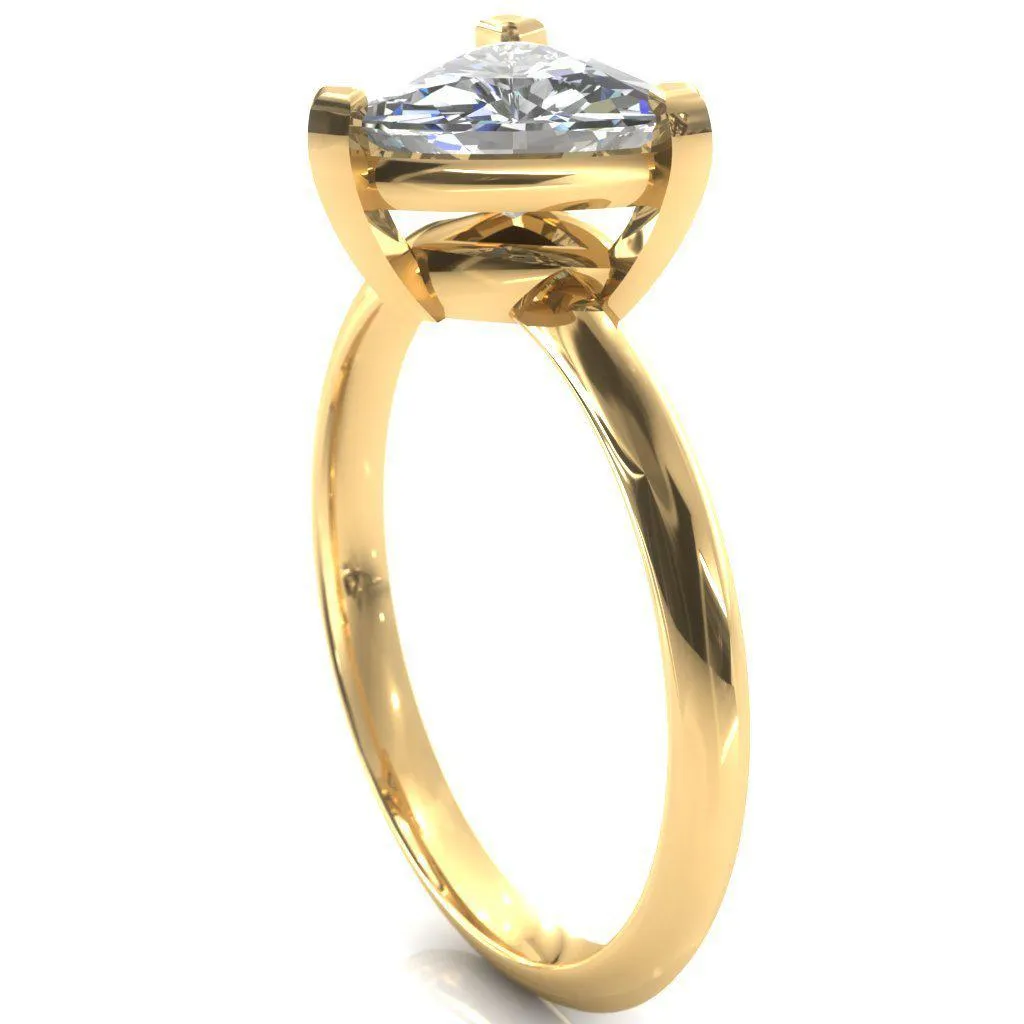 Dessa Trillion Moissanite Chevron Head Knife Shank Ring