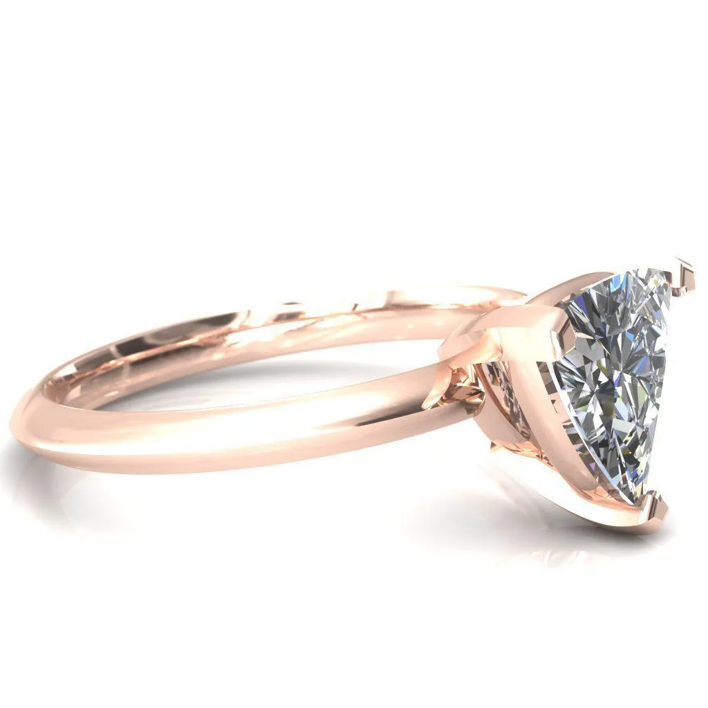 Dessa Trillion Moissanite Chevron Head Knife Shank Ring