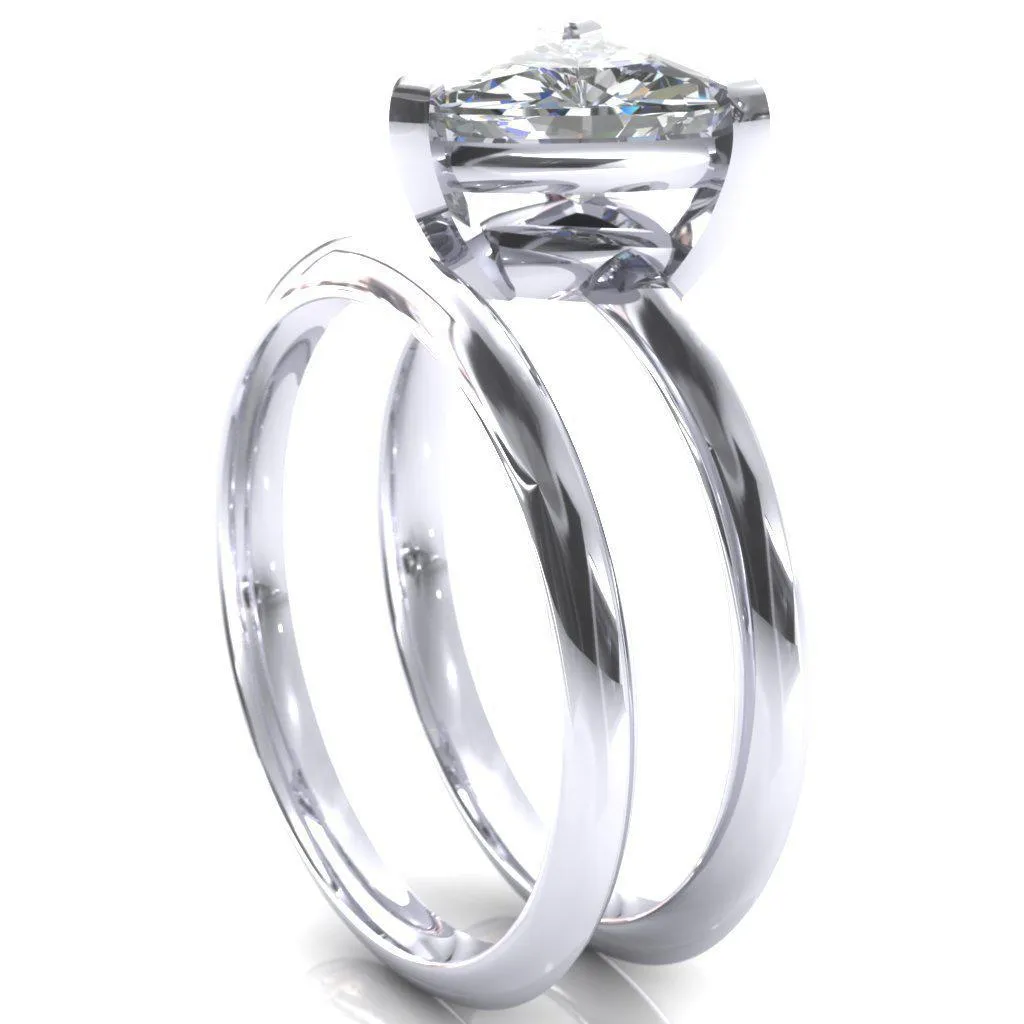 Dessa Trillion Moissanite Chevron Head Knife Shank Ring