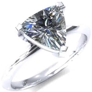 Dessa Trillion Moissanite Chevron Head Knife Shank Ring