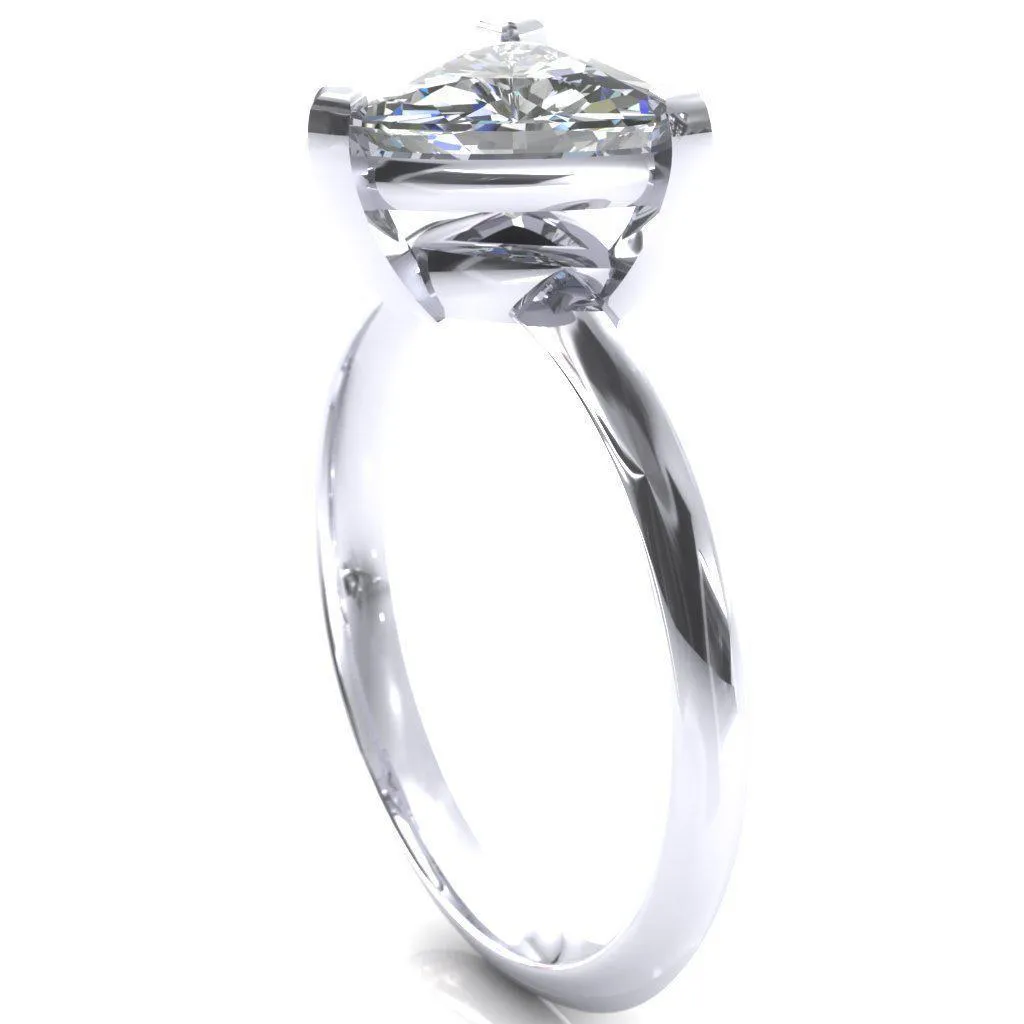 Dessa Trillion Moissanite Chevron Head Knife Shank Ring