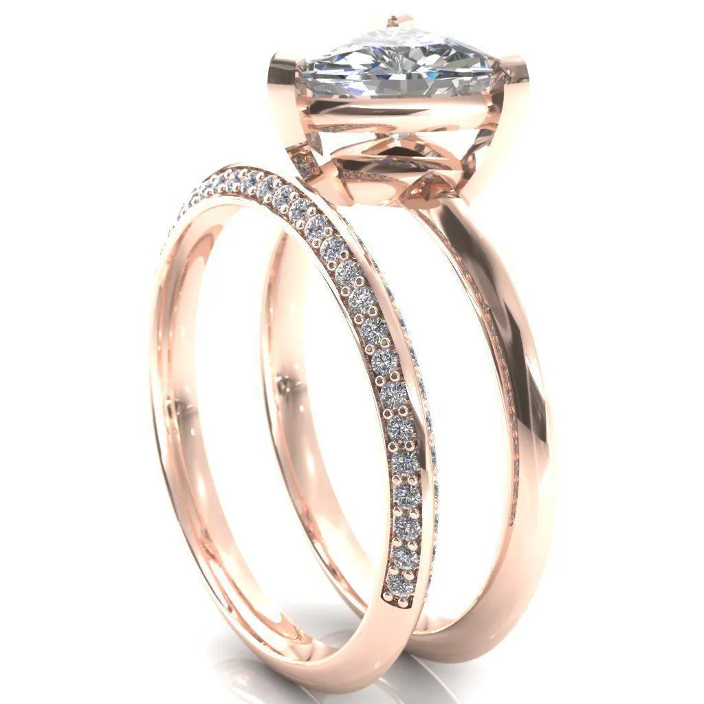 Dessa Trillion Moissanite Chevron Head Knife Shank Ring