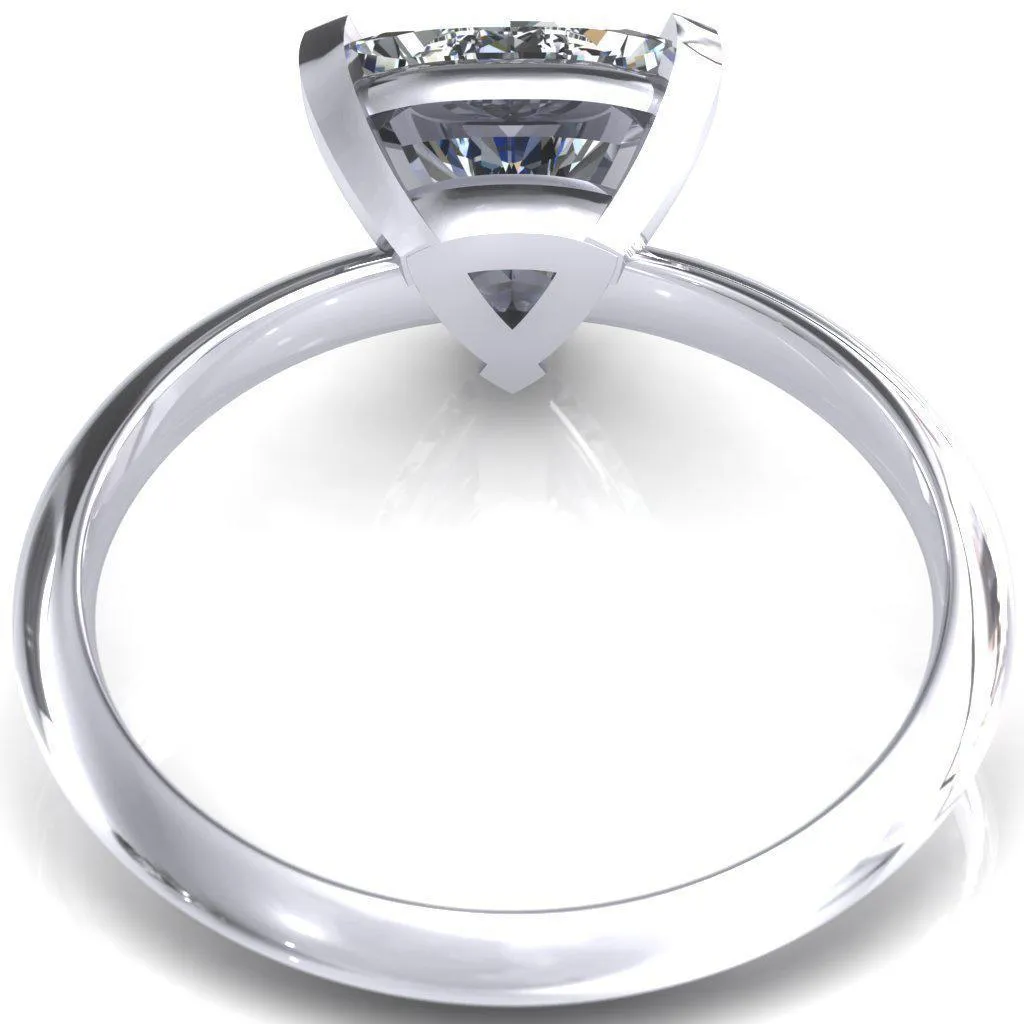Dessa Trillion Moissanite Chevron Head Knife Shank Ring