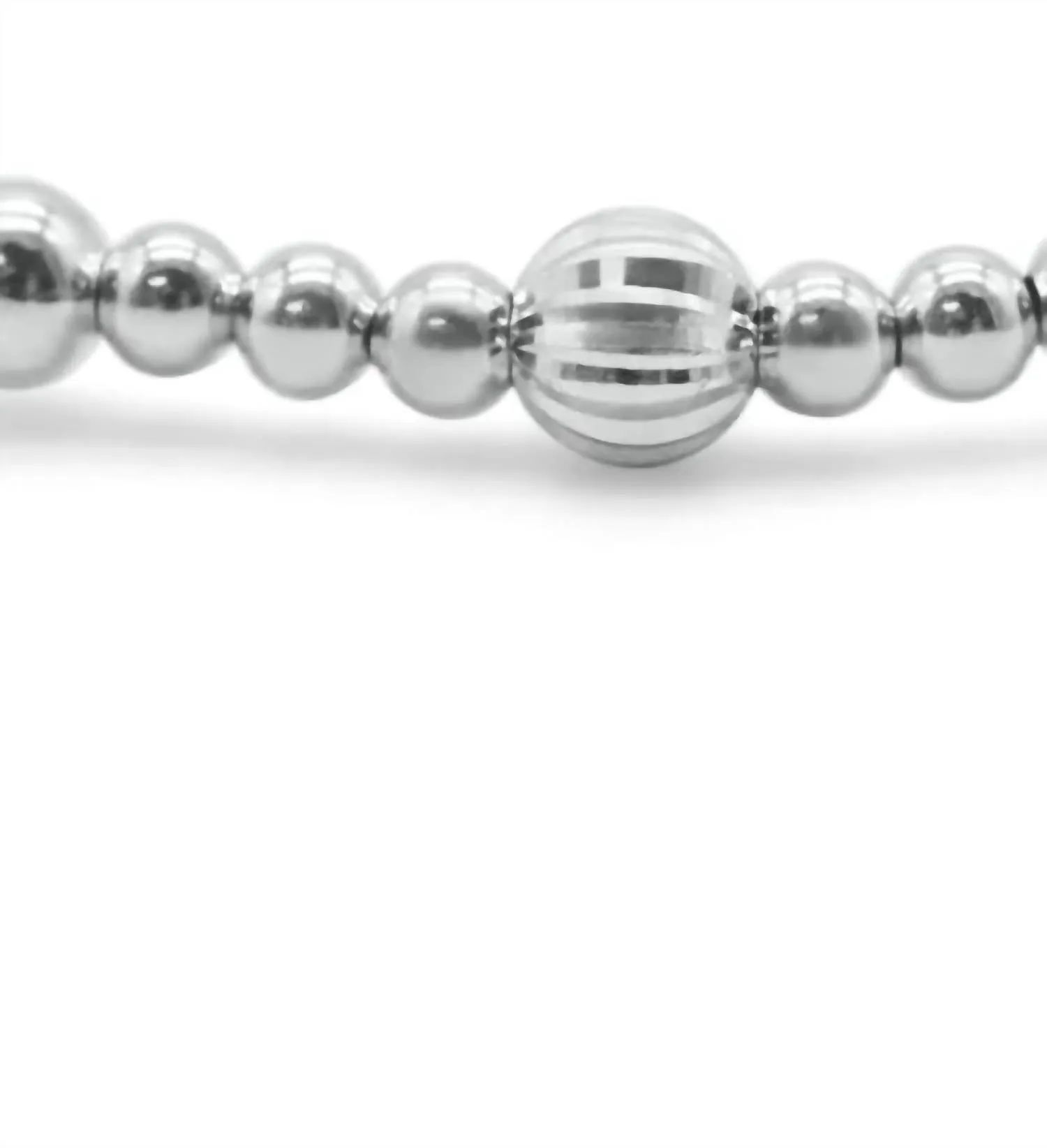 Diamond Cut & Plain 3 To 1 Stretch Bracelets In Silver