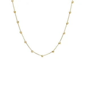 Diamond Cut Beaded Necklace 14K