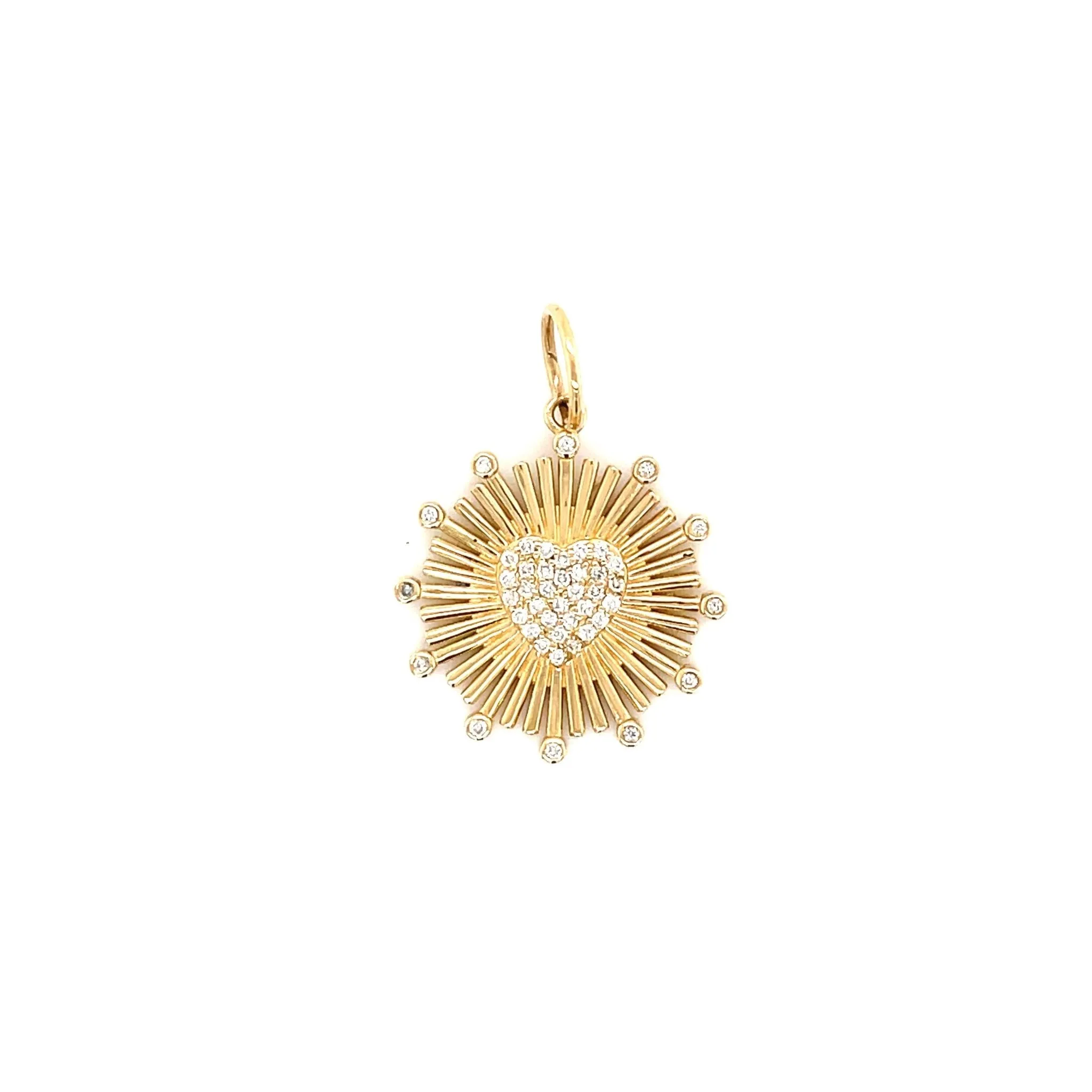 Diamond Heart Disc Charm