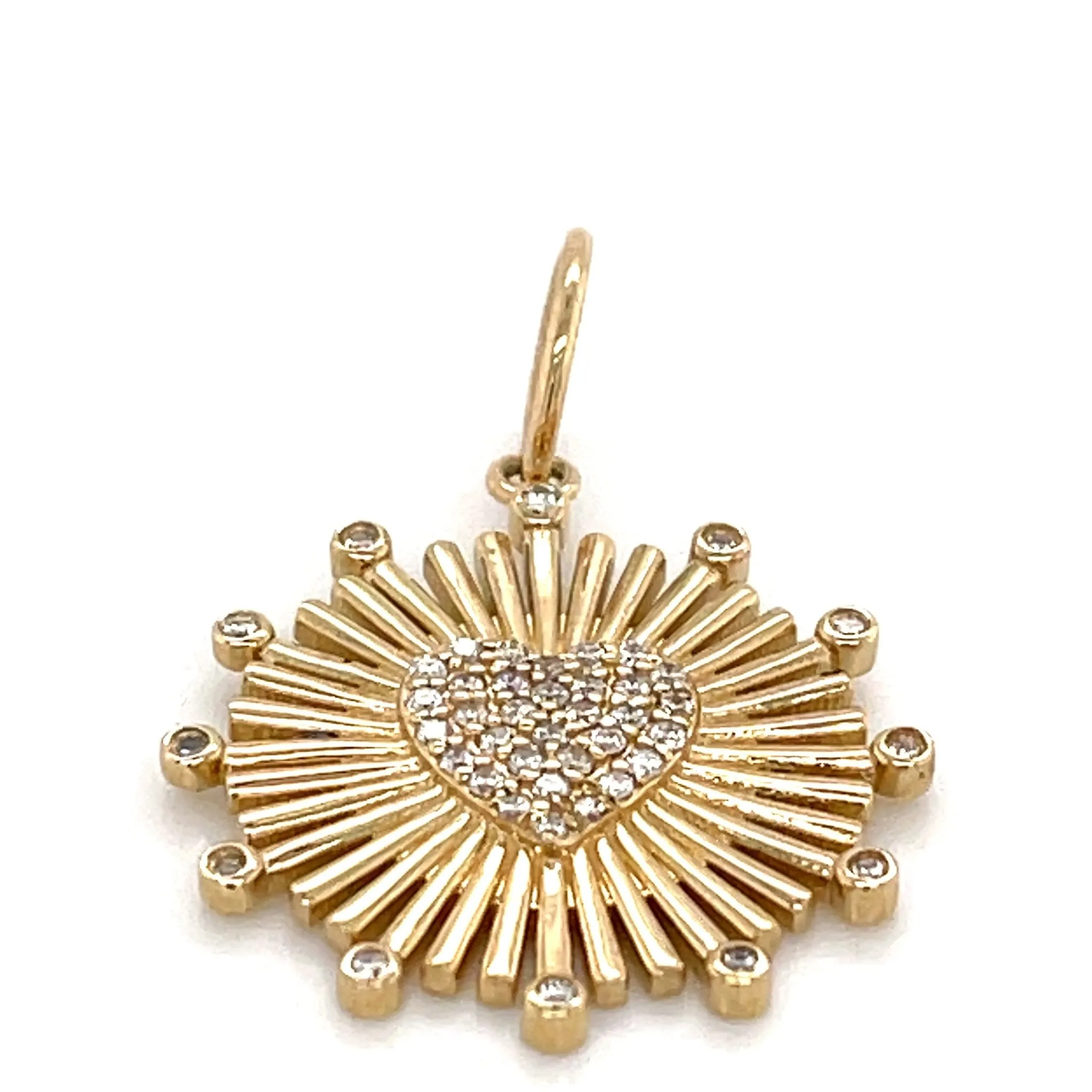 Diamond Heart Disc Charm