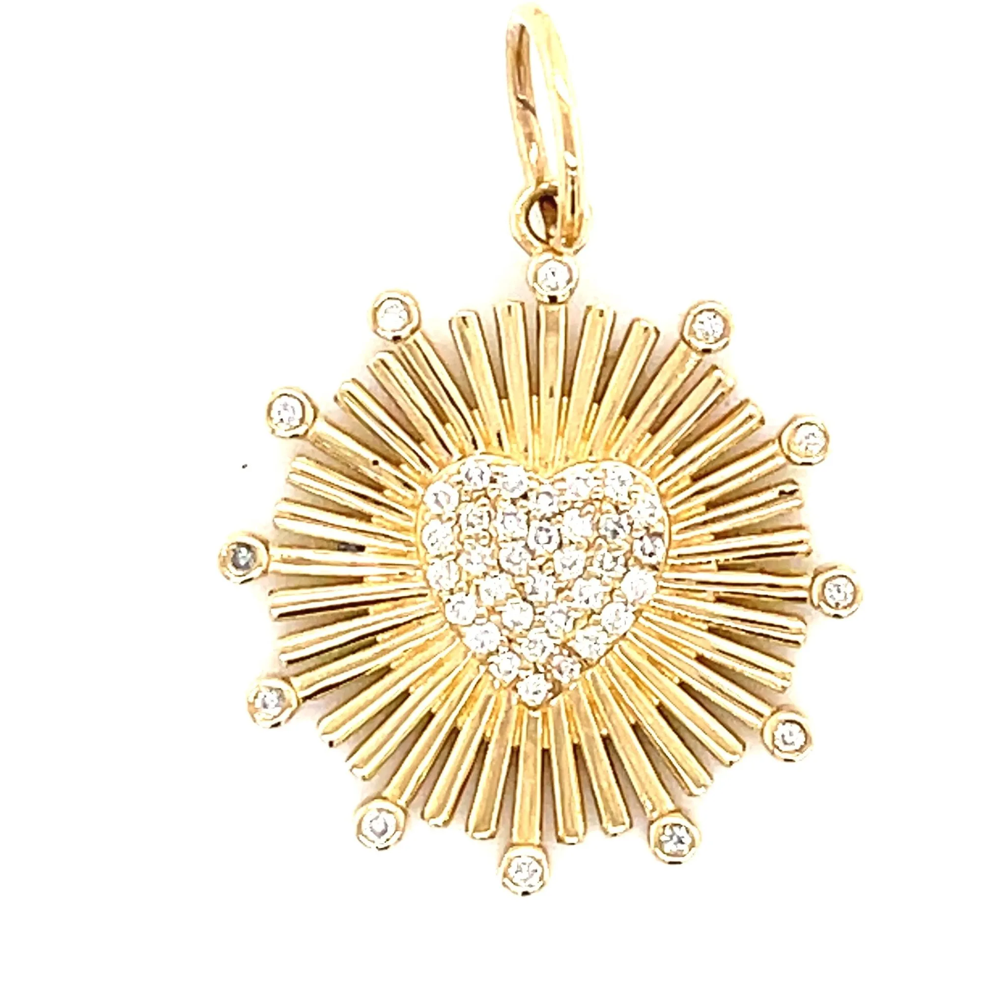 Diamond Heart Disc Charm
