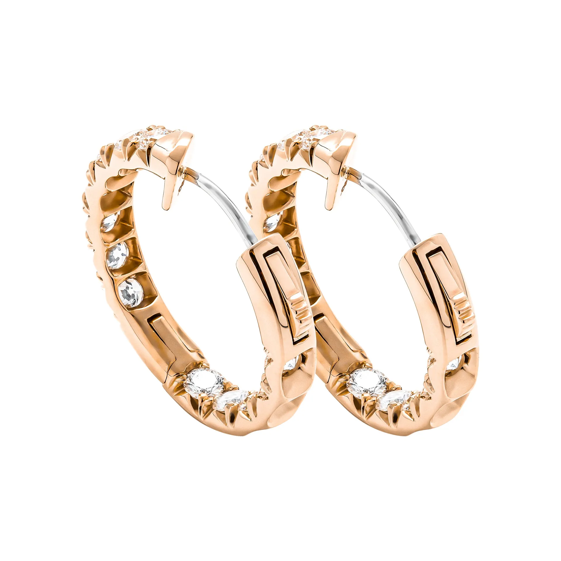 Diamond Hoop Earrings in 14K Rose Gold
