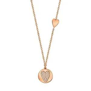 Diamond Pave Heart Disc Necklace