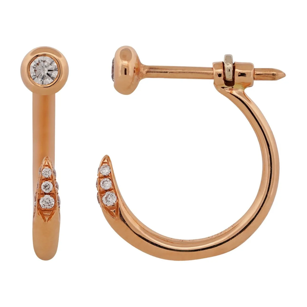 Diamond Spike Hoop Earrings