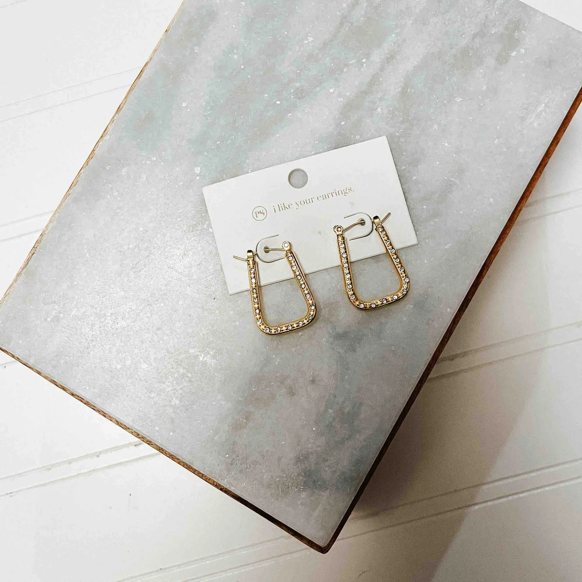 DIAMOND SQUARE HOOP EARRINGS