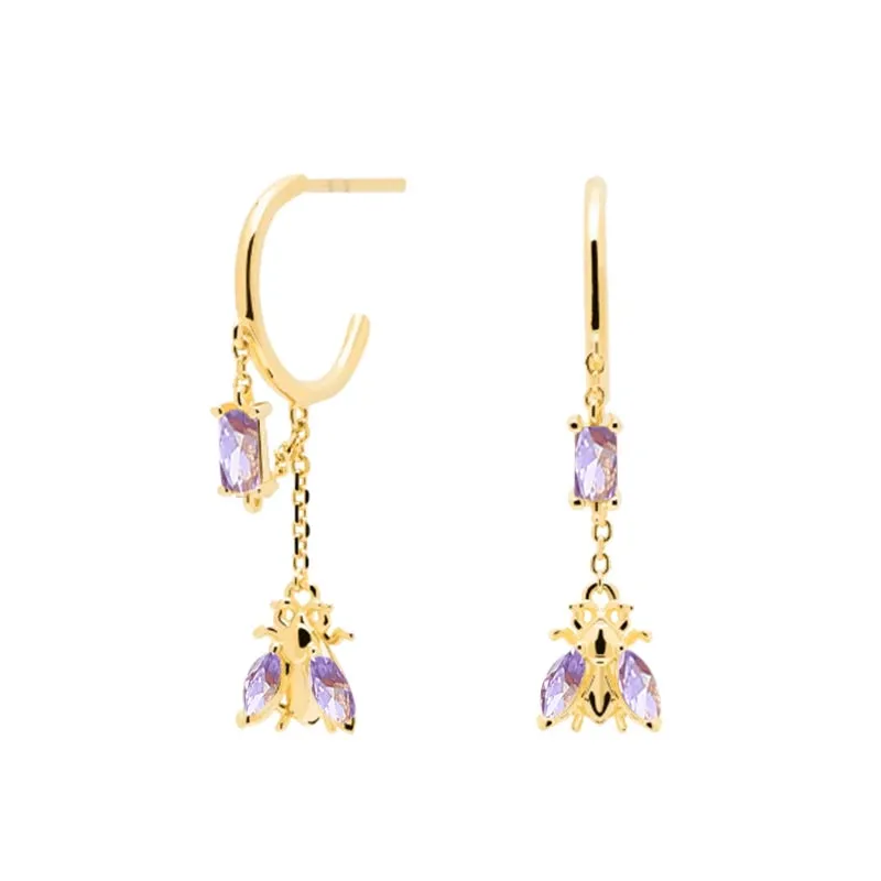 Diamond-Stud Turquoise Hoops Earrings