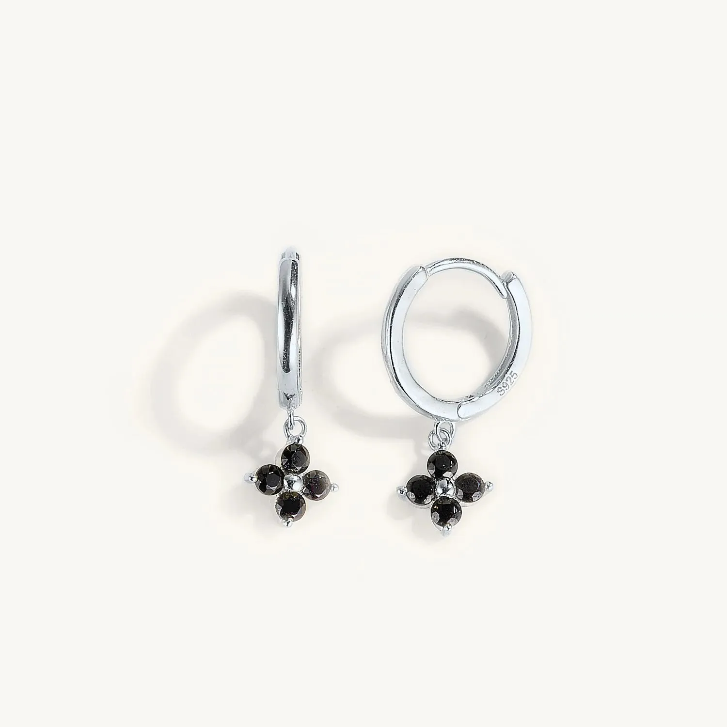 Diamond-Stud Turquoise Hoops Earrings