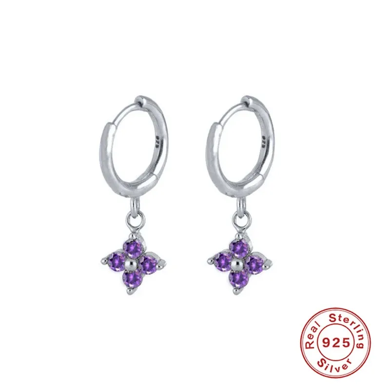 Diamond-Stud Turquoise Hoops Earrings