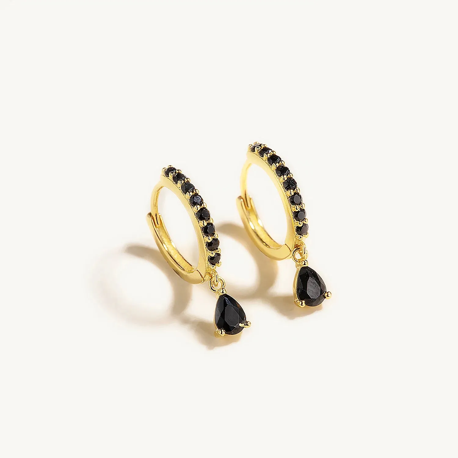 Diamond-Stud Turquoise Hoops Earrings