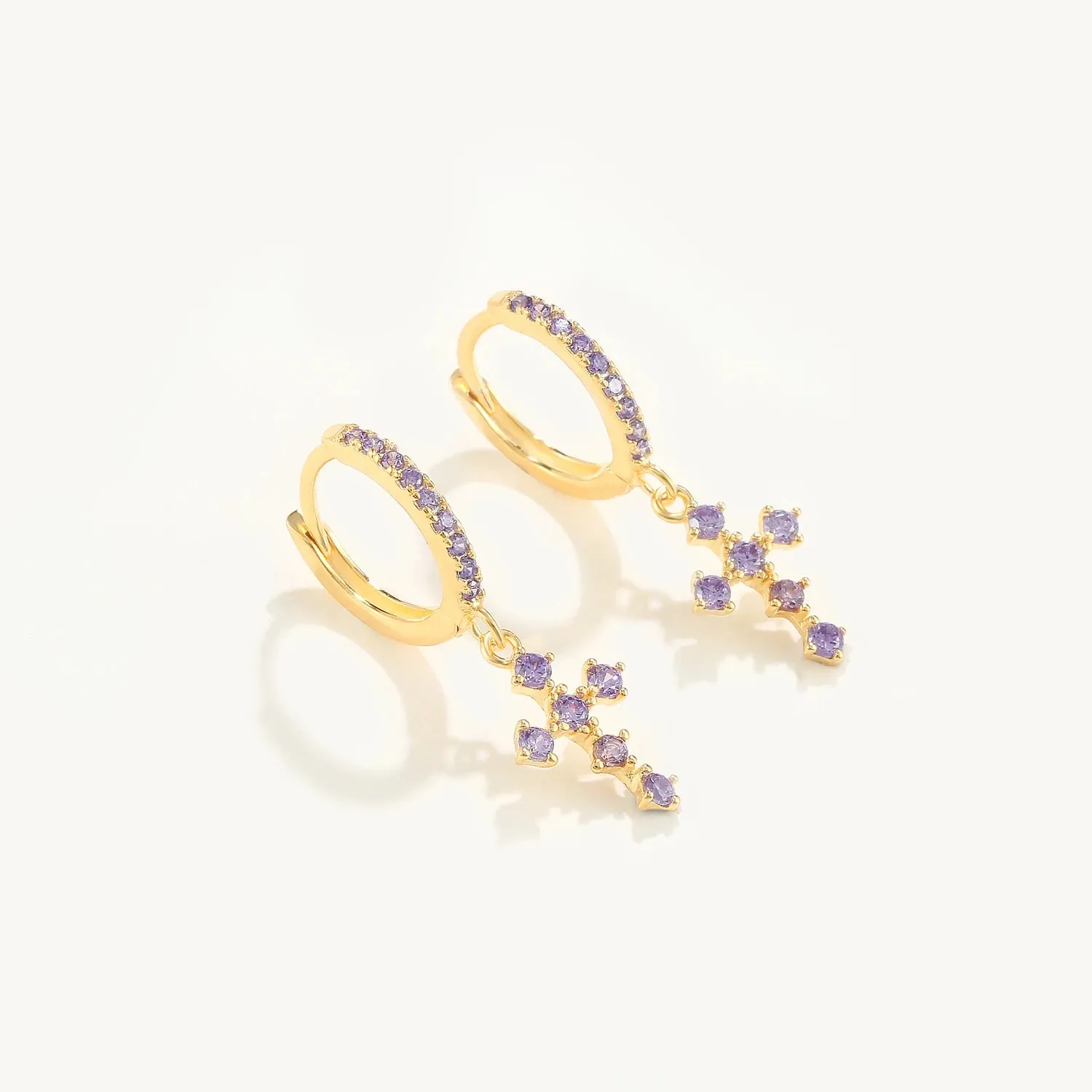 Diamond-Stud Turquoise Hoops Earrings