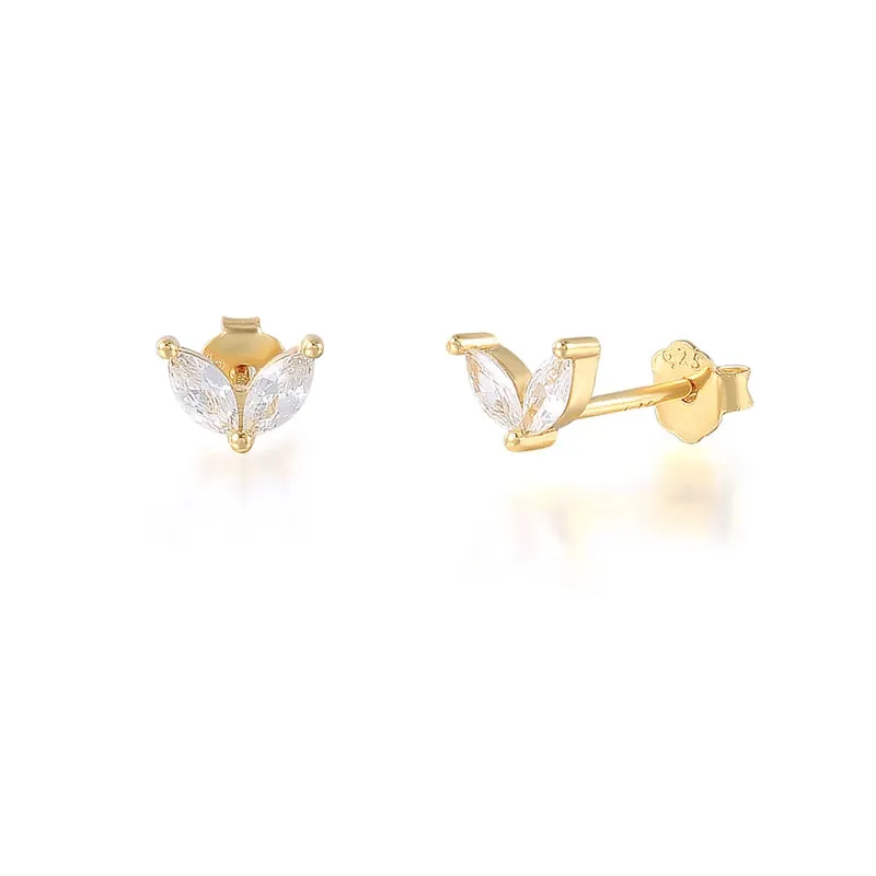 Diamond-Stud Turquoise Hoops Earrings