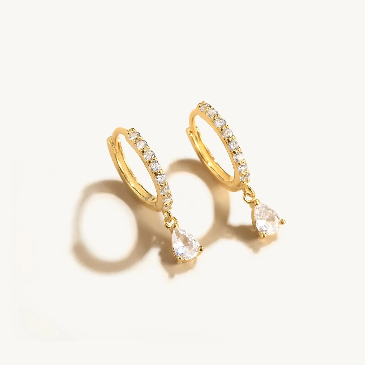 Diamond-Stud Turquoise Hoops Earrings