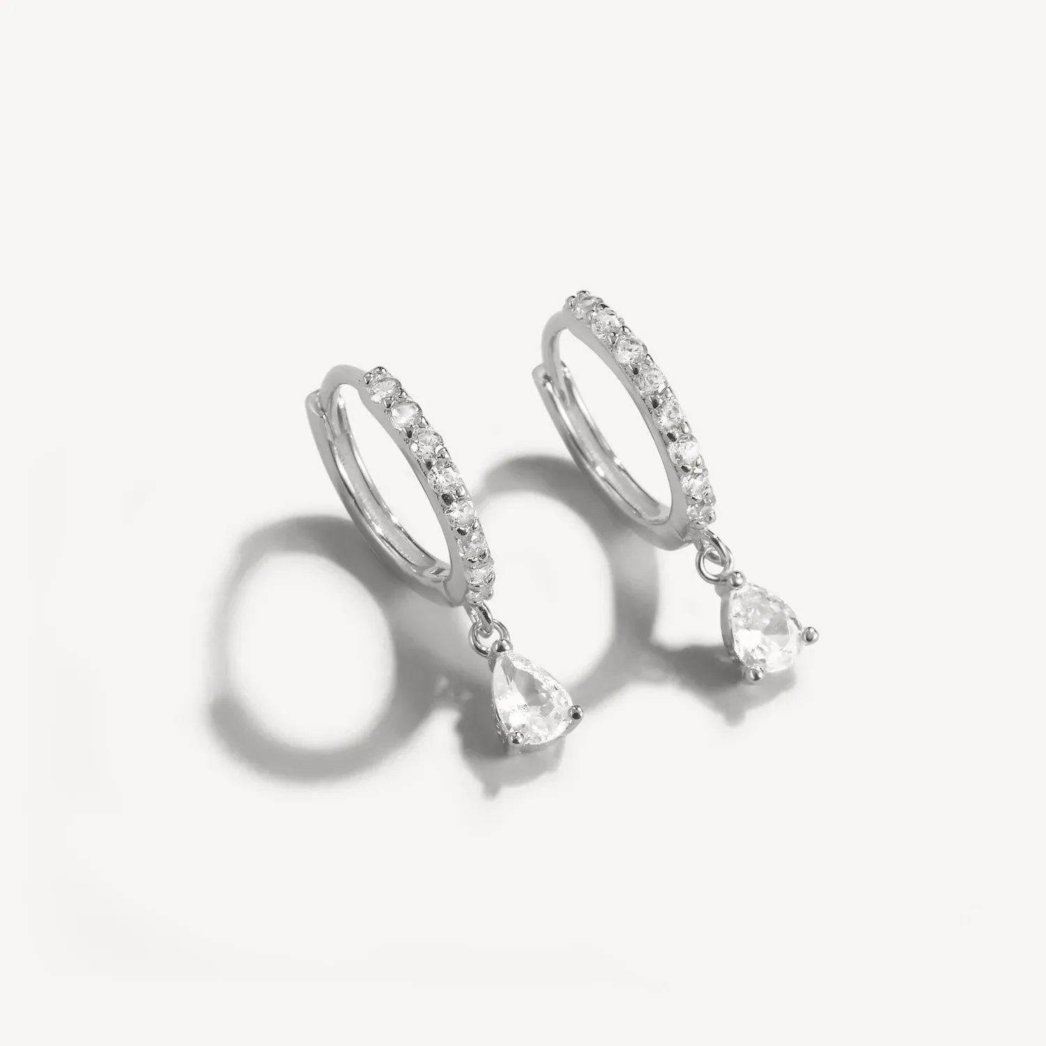 Diamond-Stud Turquoise Hoops Earrings