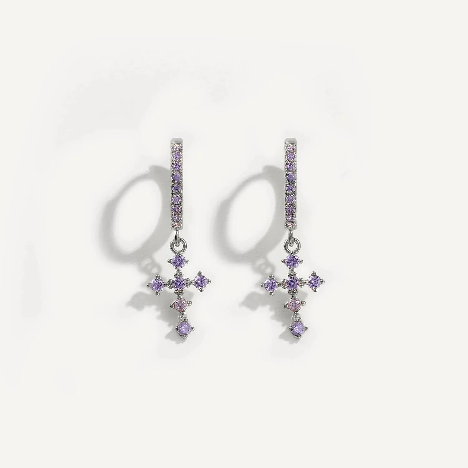 Diamond-Stud Turquoise Hoops Earrings