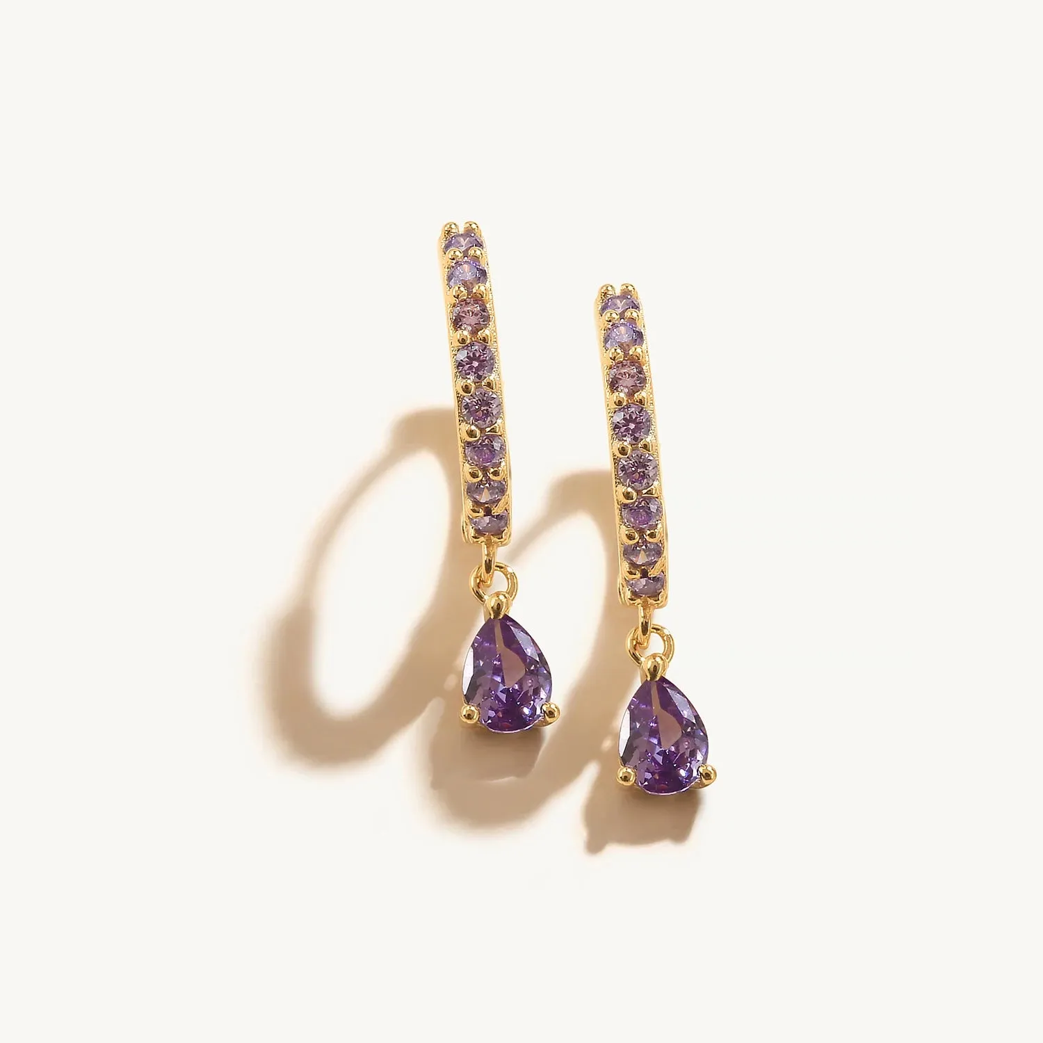 Diamond-Stud Turquoise Hoops Earrings