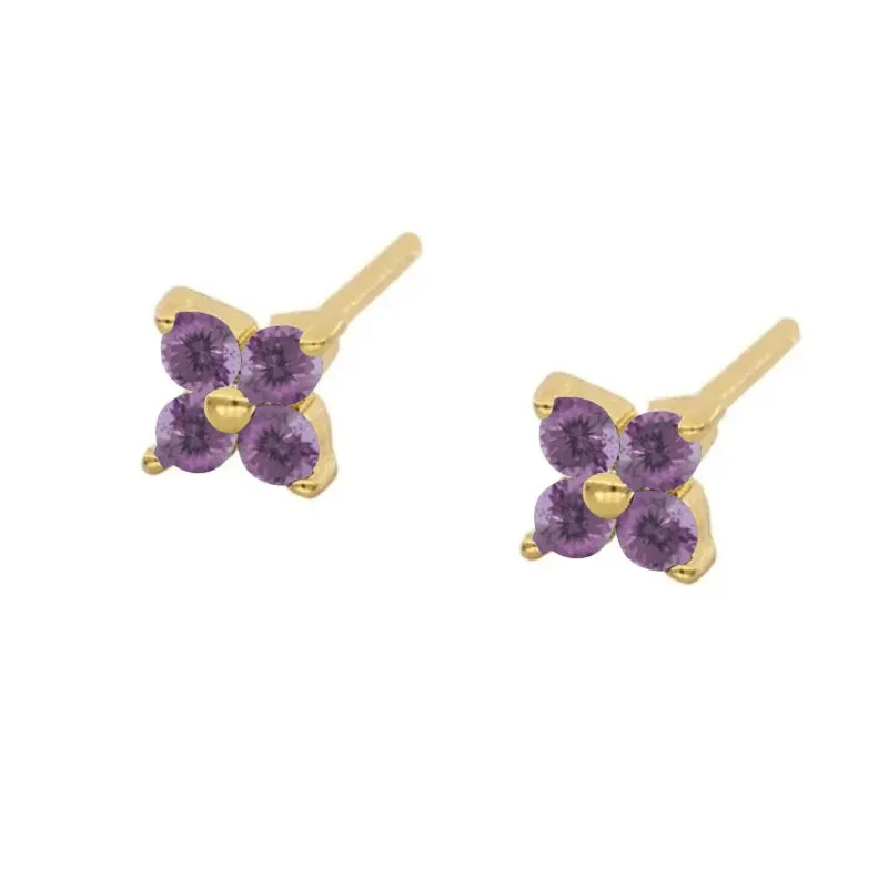 Diamond-Stud Turquoise Hoops Earrings