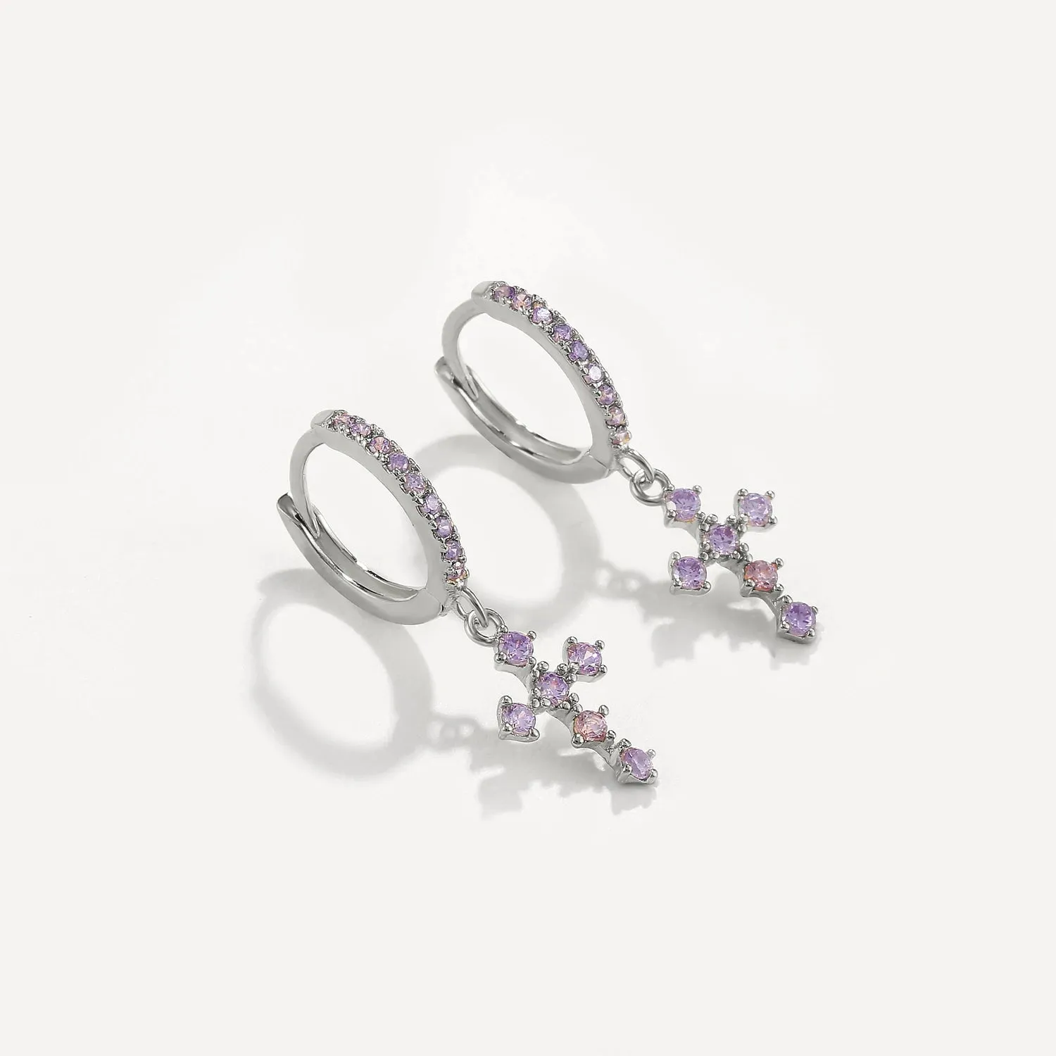 Diamond-Stud Turquoise Hoops Earrings