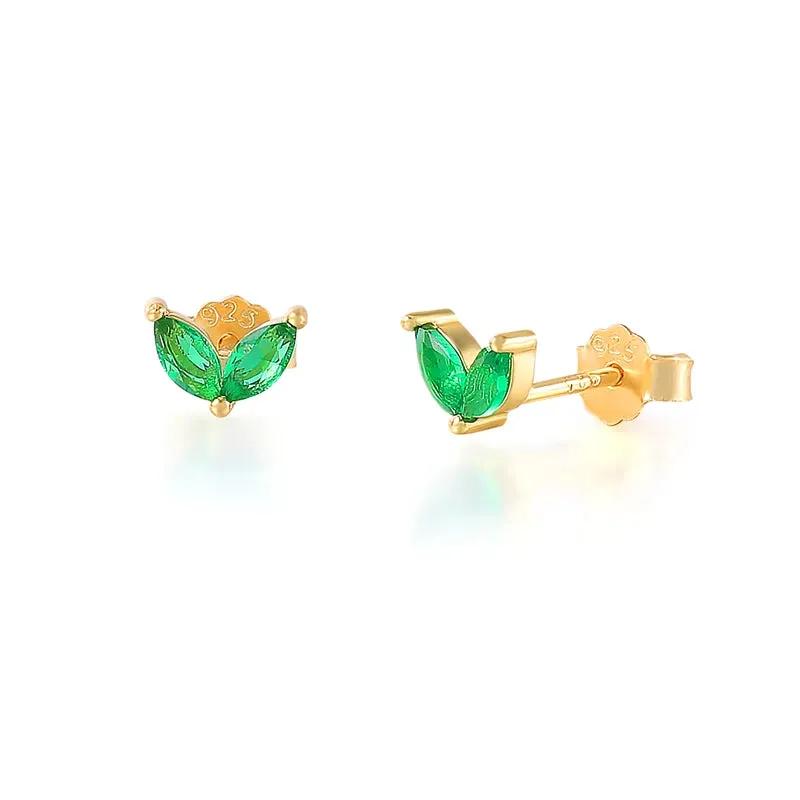 Diamond-Stud Turquoise Hoops Earrings