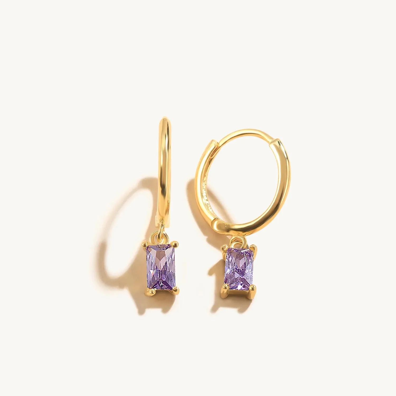 Diamond-Stud Turquoise Hoops Earrings