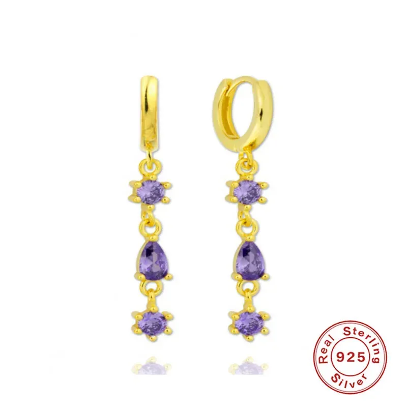Diamond-Stud Turquoise Hoops Earrings