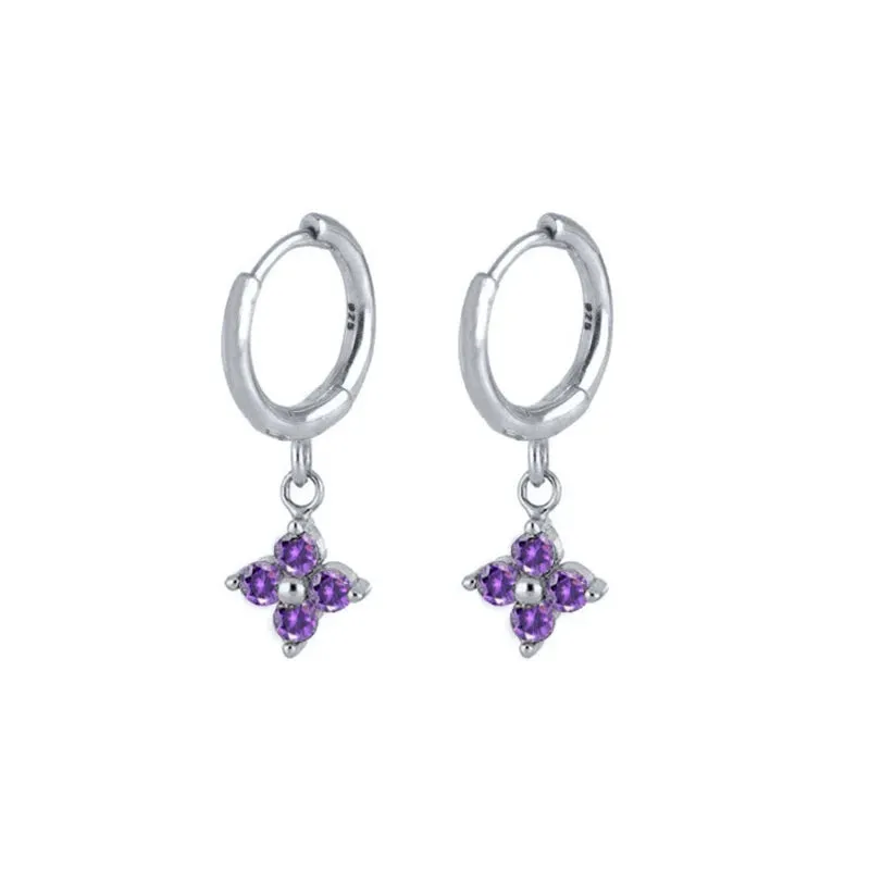 Diamond-Stud Turquoise Hoops Earrings