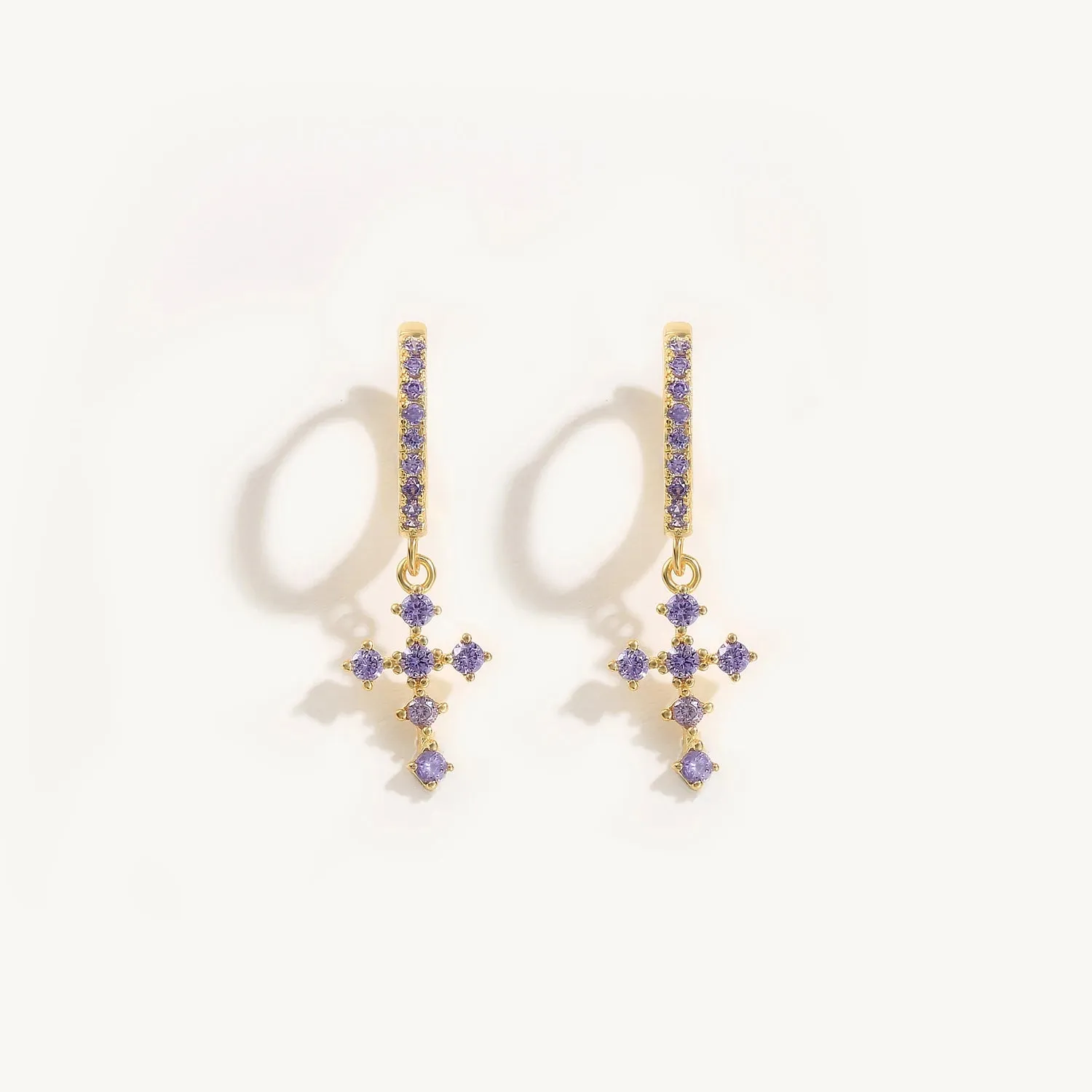 Diamond-Stud Turquoise Hoops Earrings