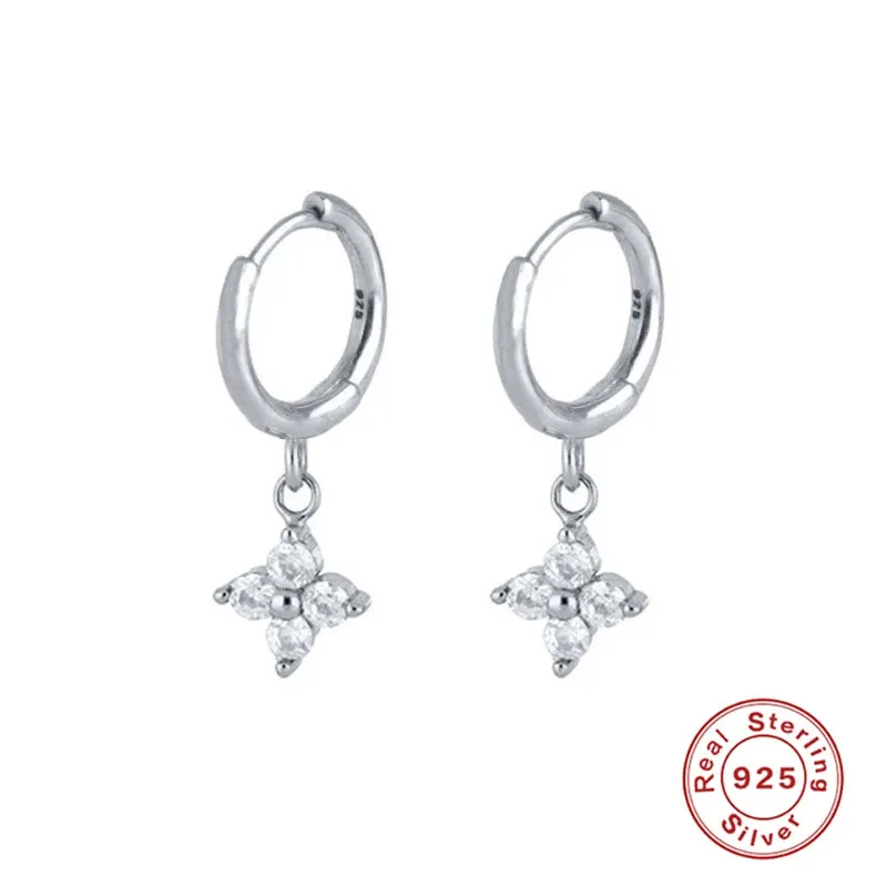 Diamond-Stud Turquoise Hoops Earrings