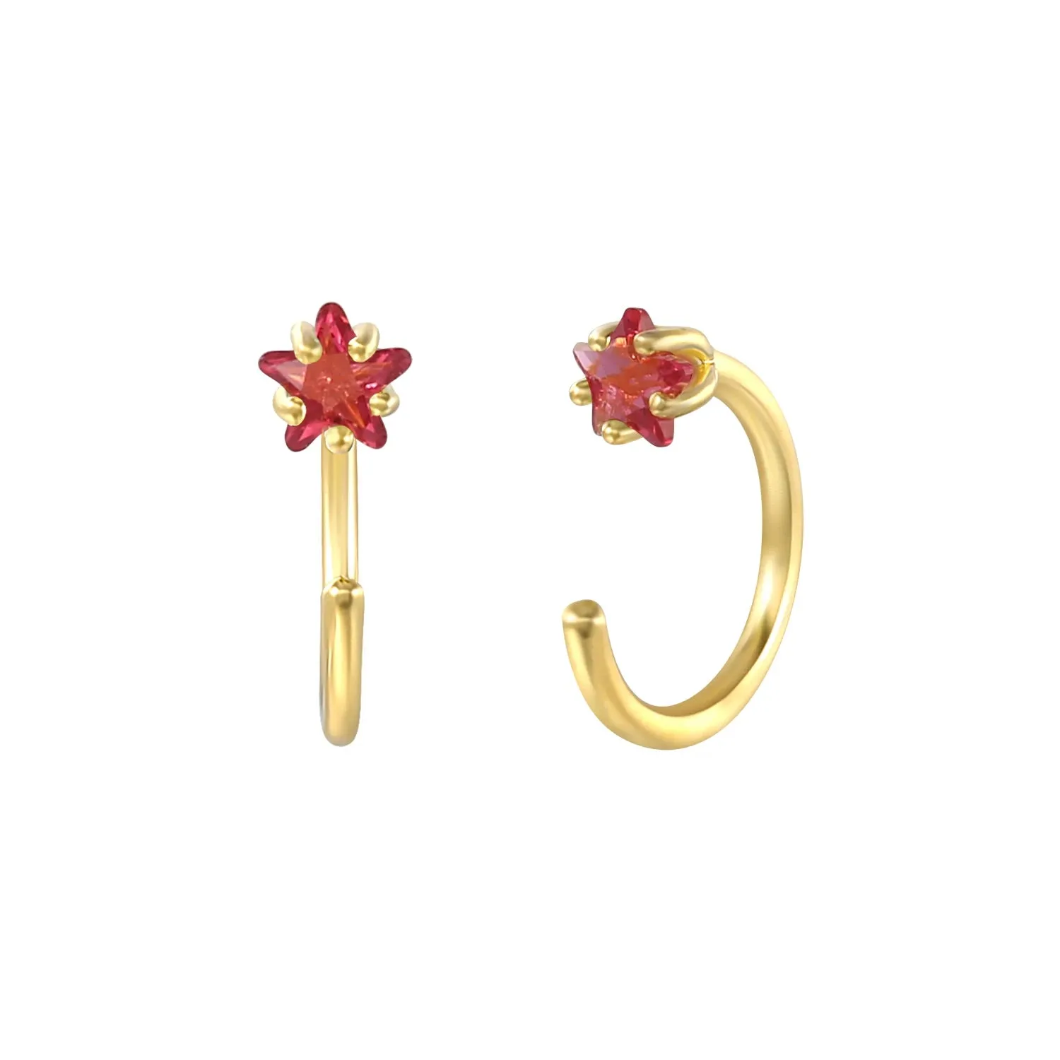Diamond-Stud Turquoise Hoops Earrings