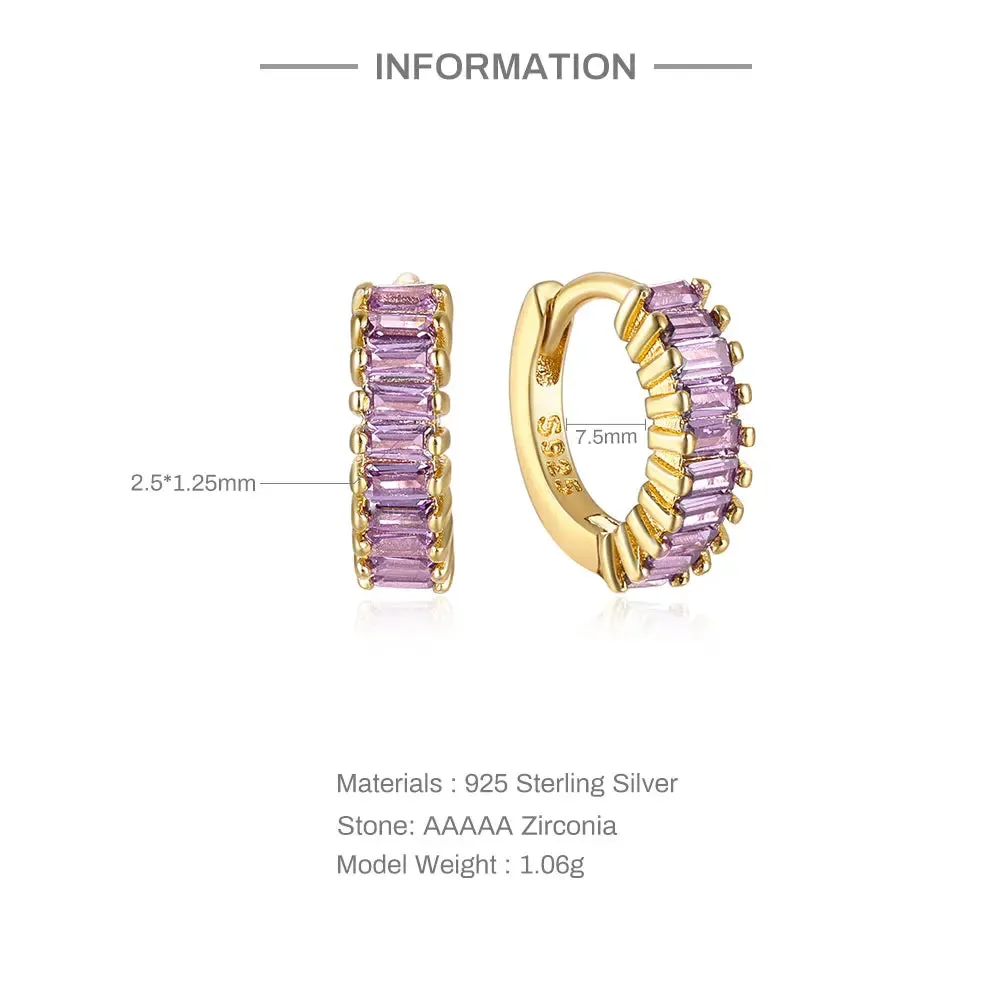 Diamond-Stud Turquoise Hoops Earrings