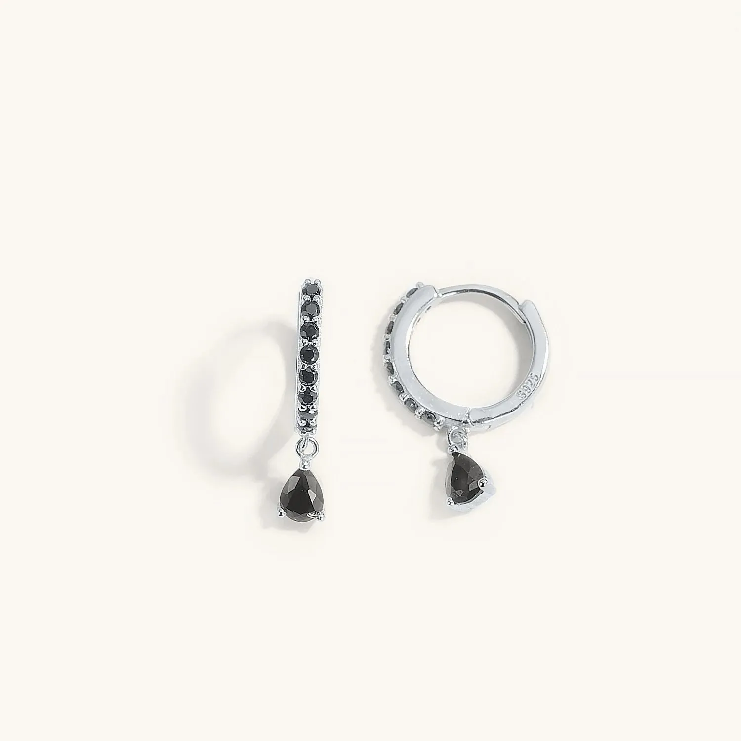 Diamond-Stud Turquoise Hoops Earrings